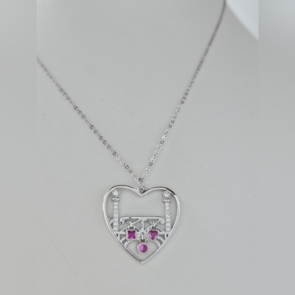 Paris Love Bridge Necklace 'The Pont des Arts' 925 Sterling Silver - Picture 2 of 9